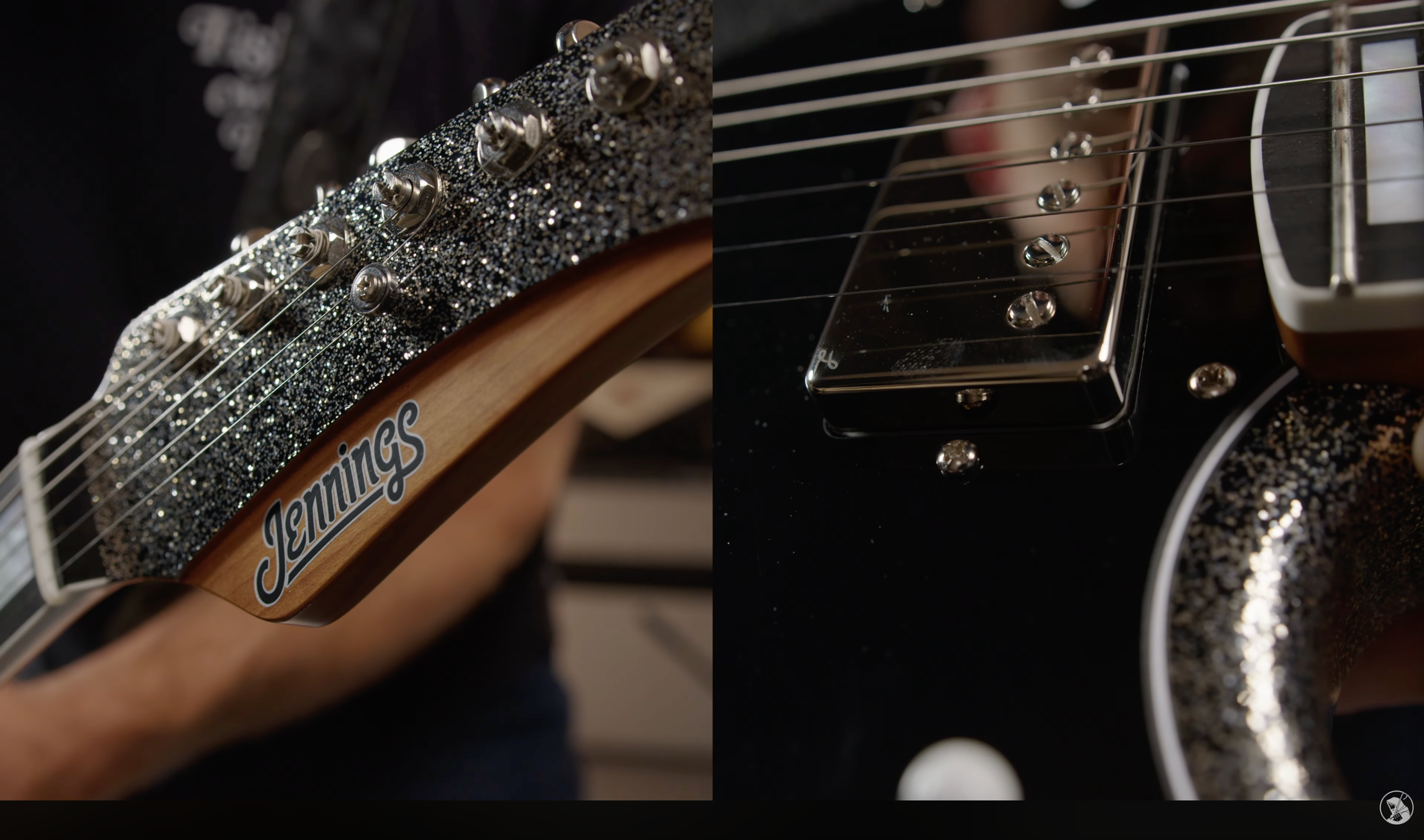 Youtube thumbnail of Jennings guitar with Lambertones Crema and Grinder pickups